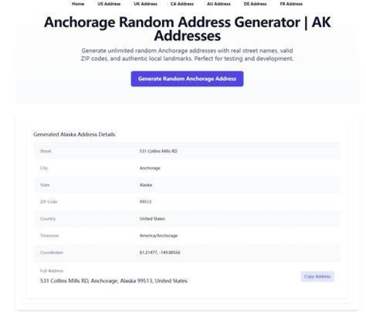 Random Address And Name Generator For UK Adclays